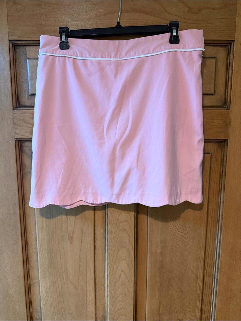Izod Light Pink Scallop Hem Mini Skirt with White Trim